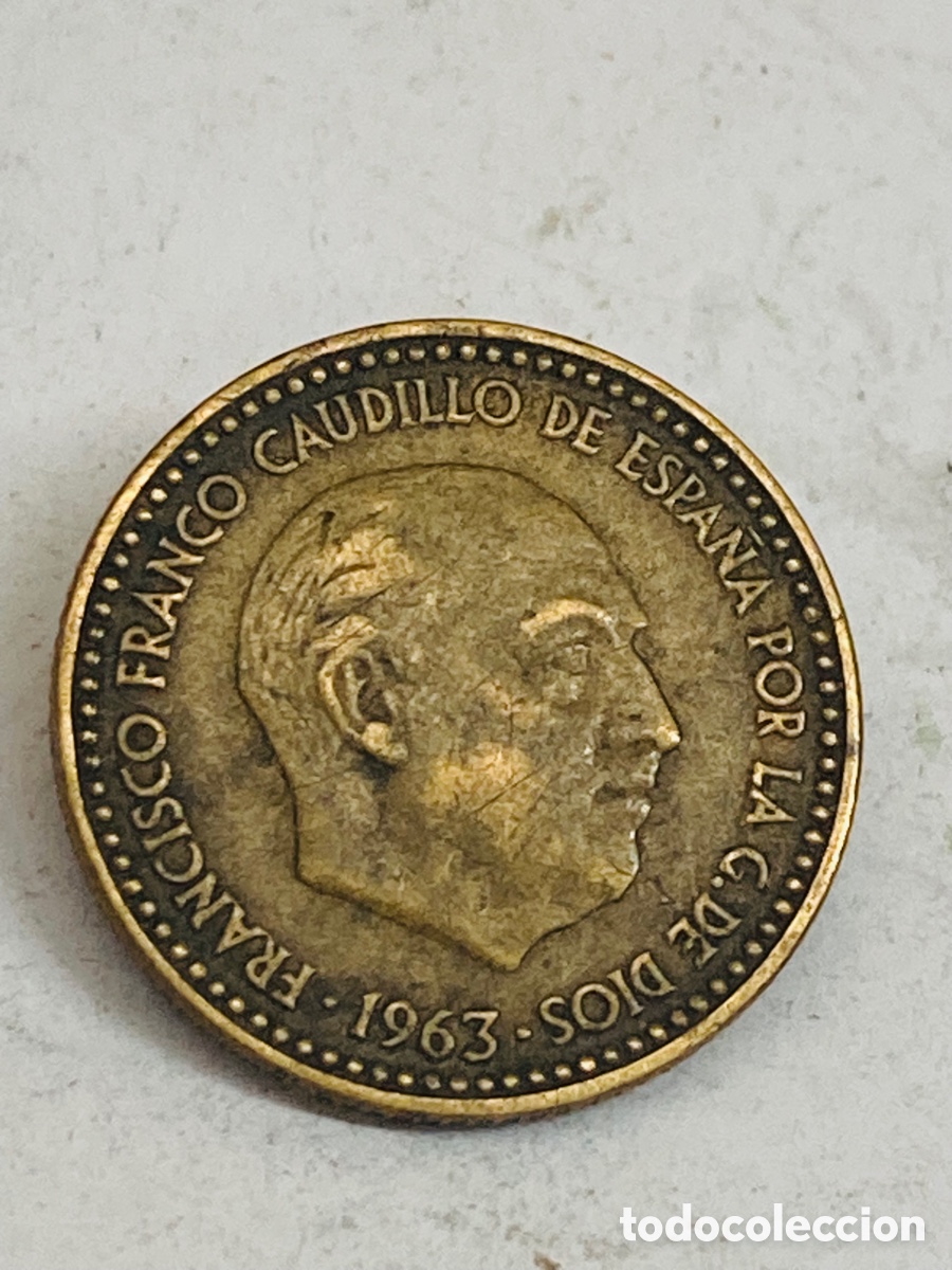 Monedas Franco: Moneda de una peseta 1963 E19 66 - Foto 1