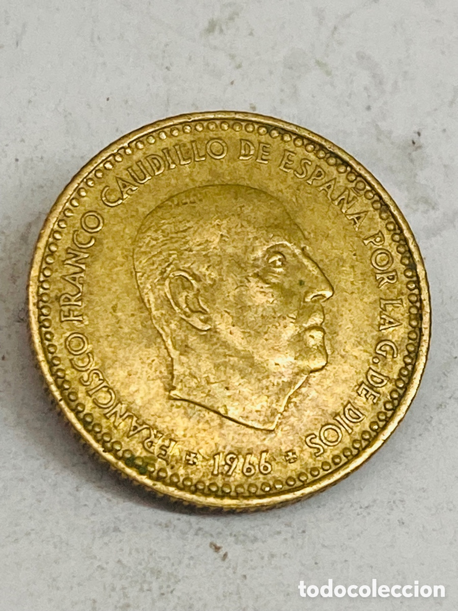 Monedas Franco: Moneda de una peseta 1966 E19 74 - Foto 1