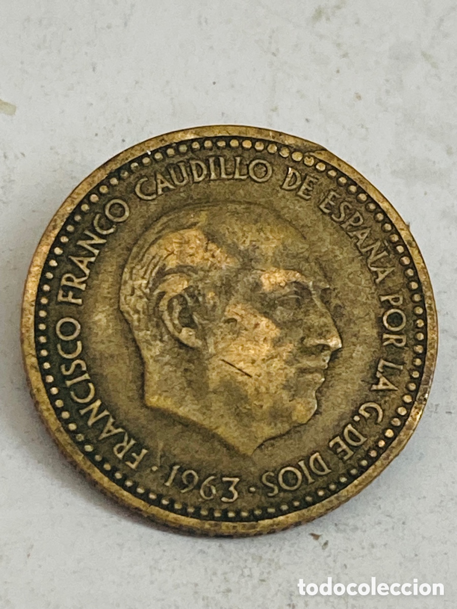 Monedas Franco: Moneda de una peseta 1963 E19 65 - Foto 1