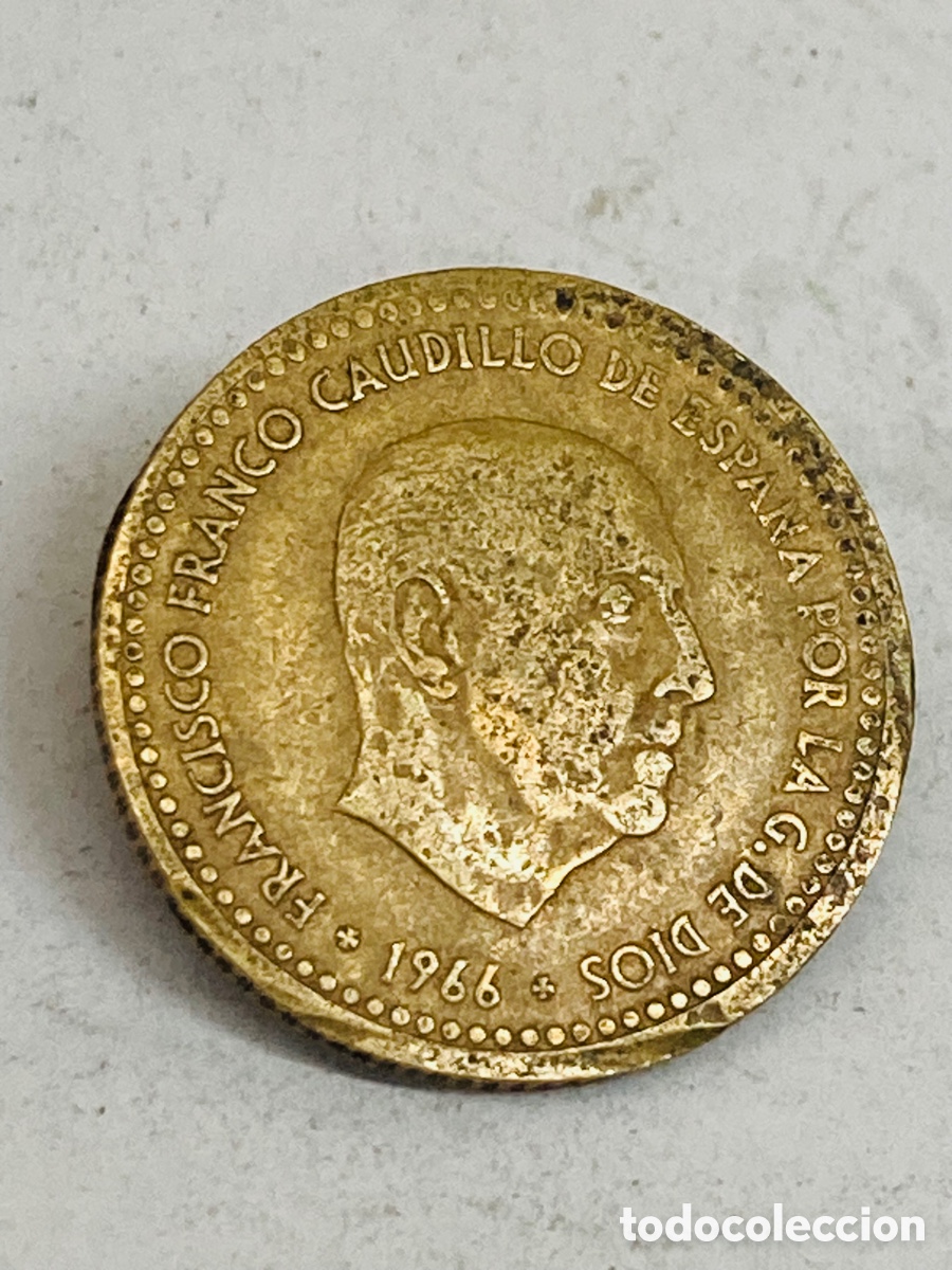 Monedas Franco: Moneda de una peseta 1966 E19 74 - Foto 1