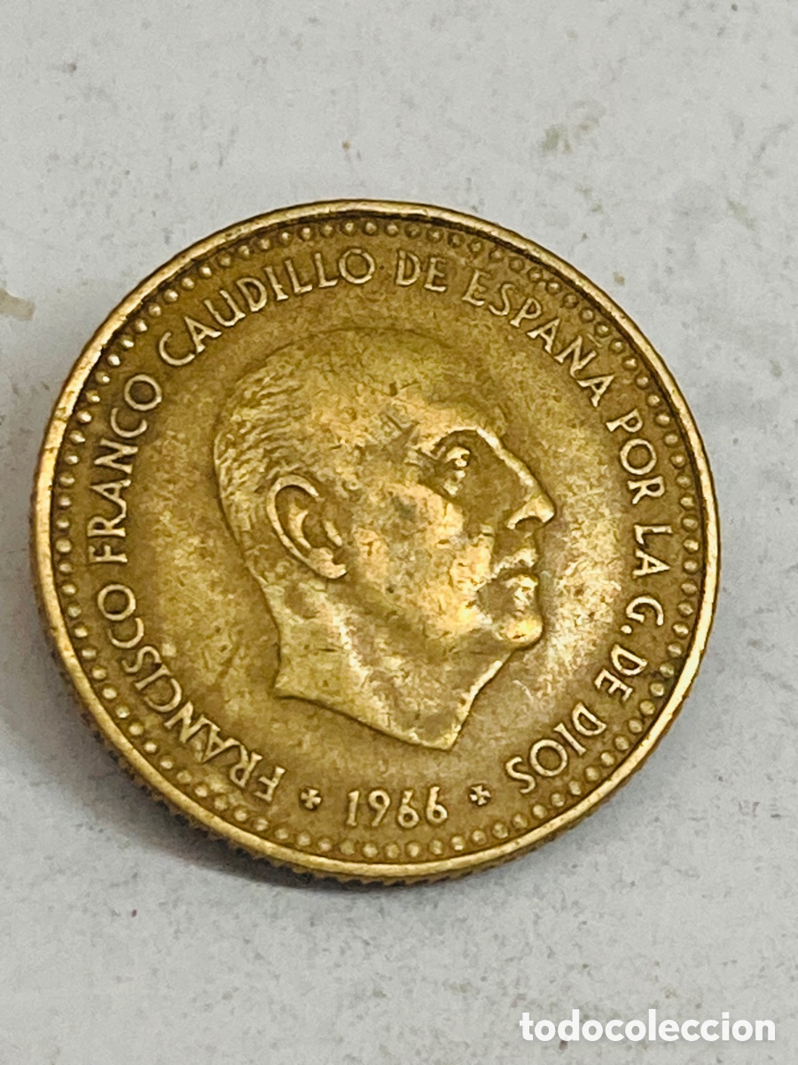 Monedas Franco: Moneda de una peseta 1966 E19 68 - Foto 1