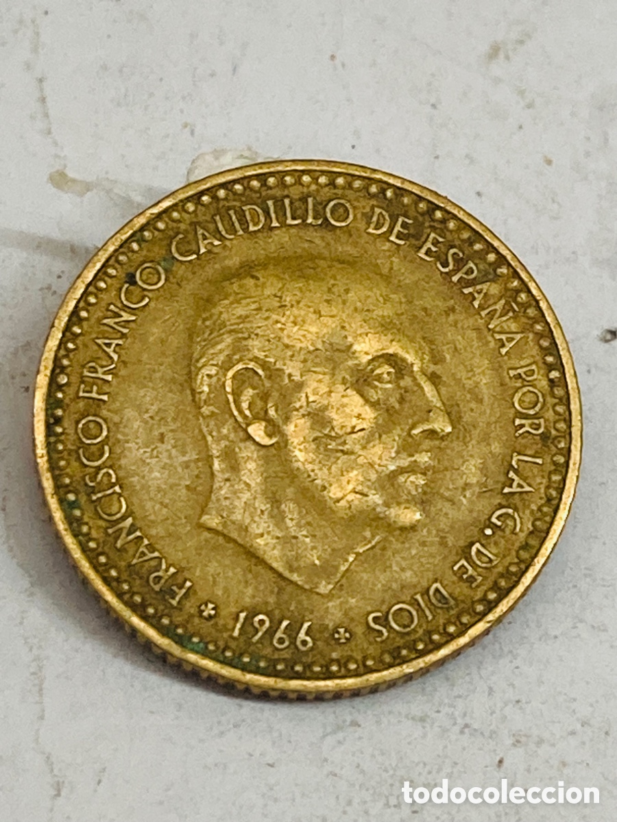 Monedas Franco: Moneda de una peseta 1966 E19 72 - Foto 1