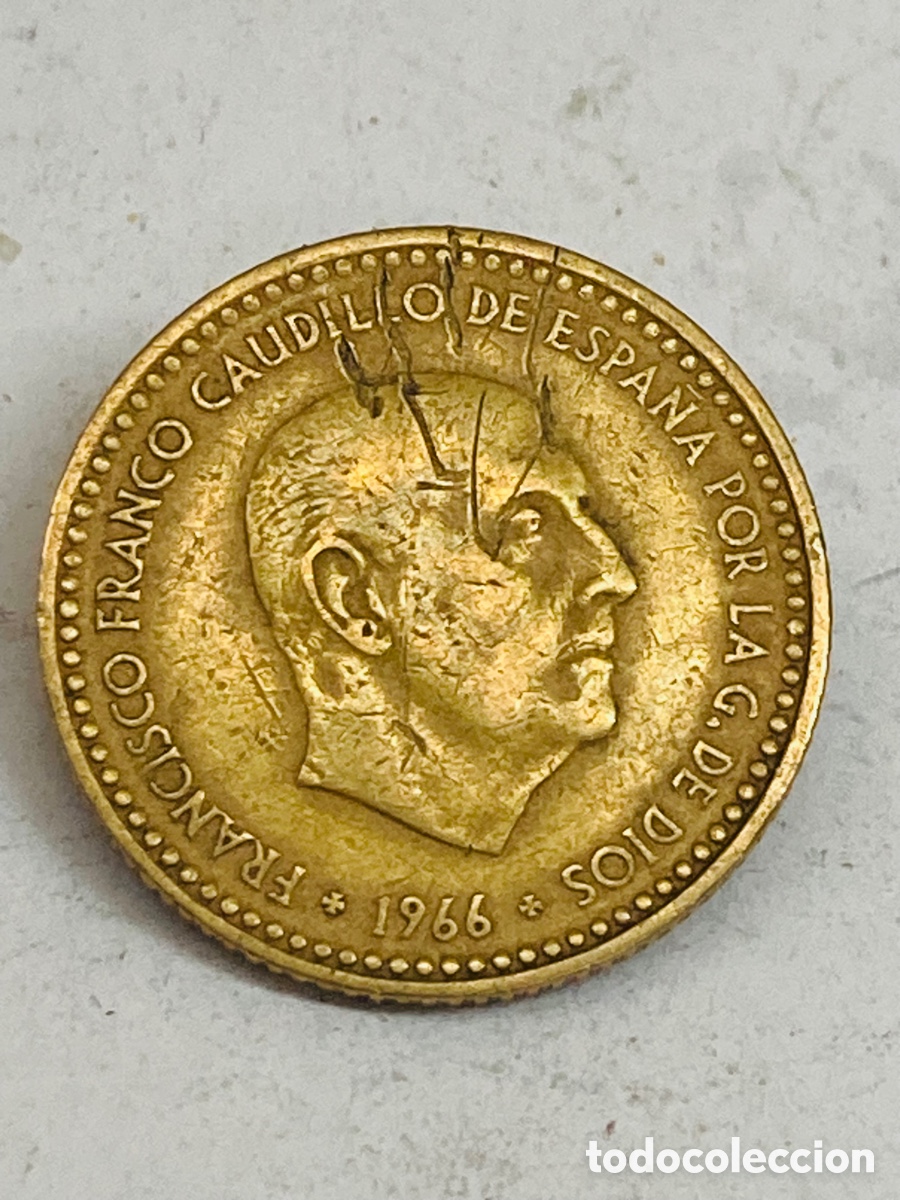 Monedas Franco: Moneda de una pesetas 1966 E19 72 - Foto 1