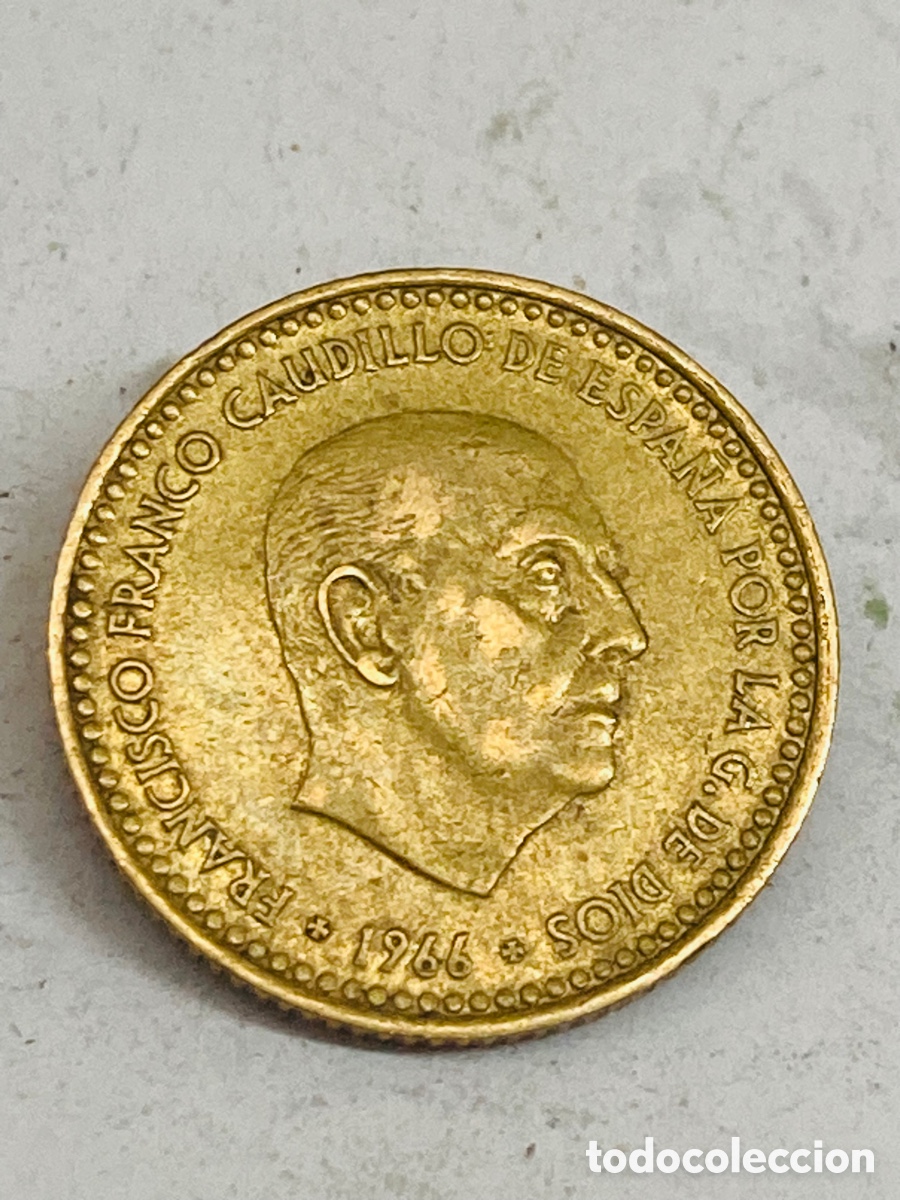 Monedas Franco: Moneda de una peseta 1966 E19 72 - Foto 2