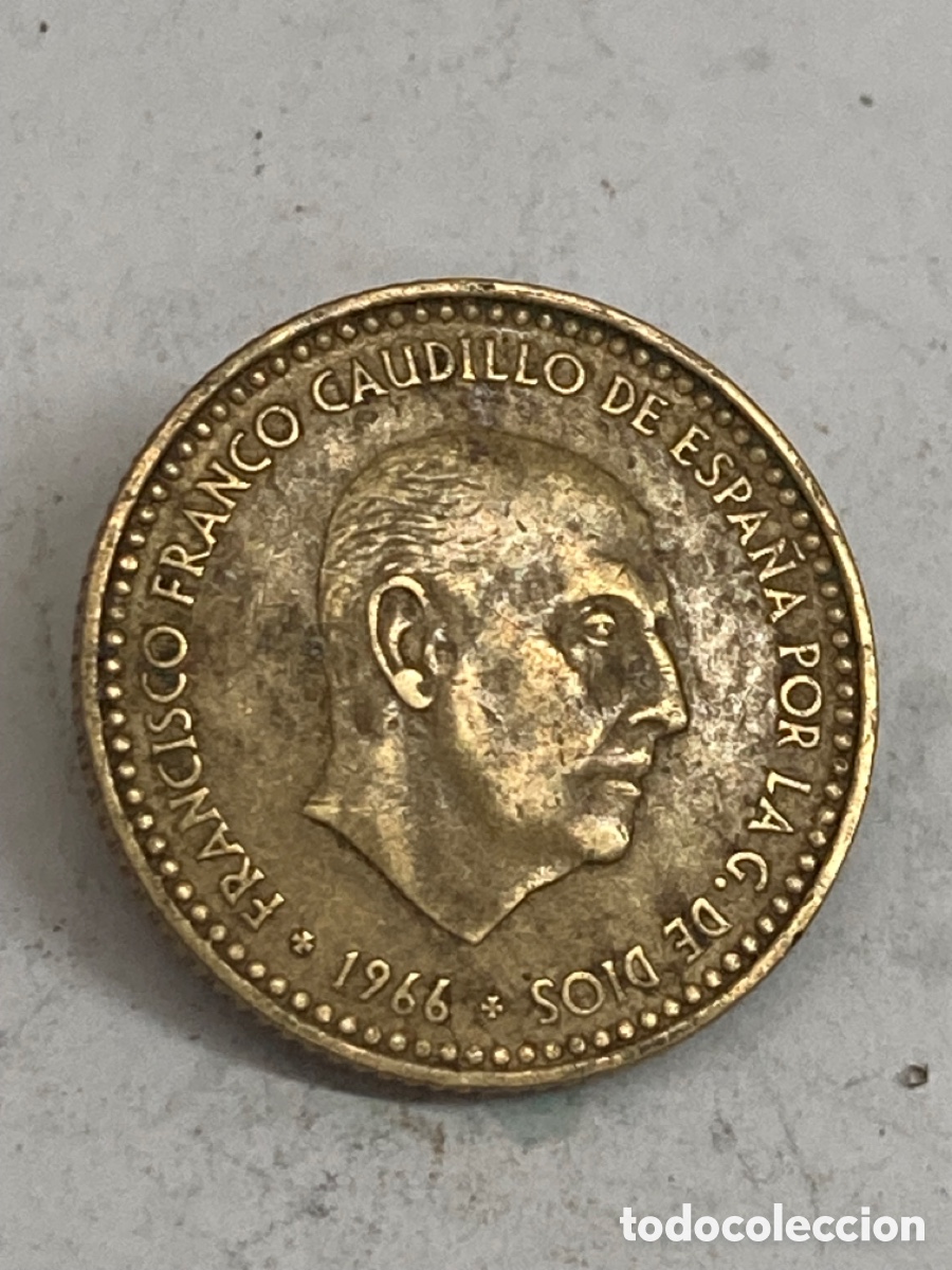 Monedas Franco: Moneda de una peseta 1966 E19 73 - Foto 1