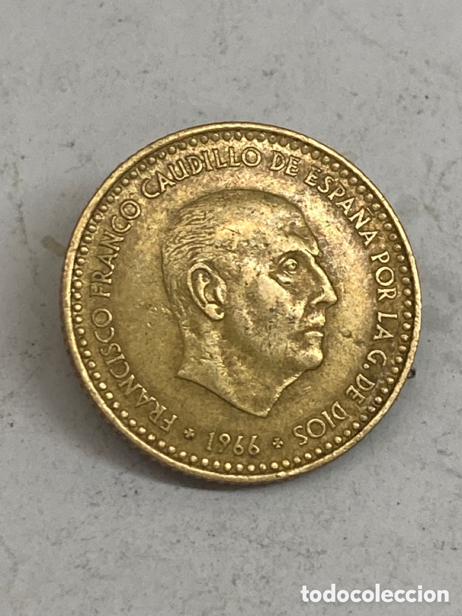 Monedas Franco: Moneda de una peseta 1966 E19 75 - Foto 1