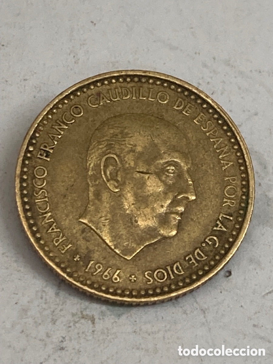 Monedas Franco: Moneda de una peseta 1966 E19 71 - Foto 2
