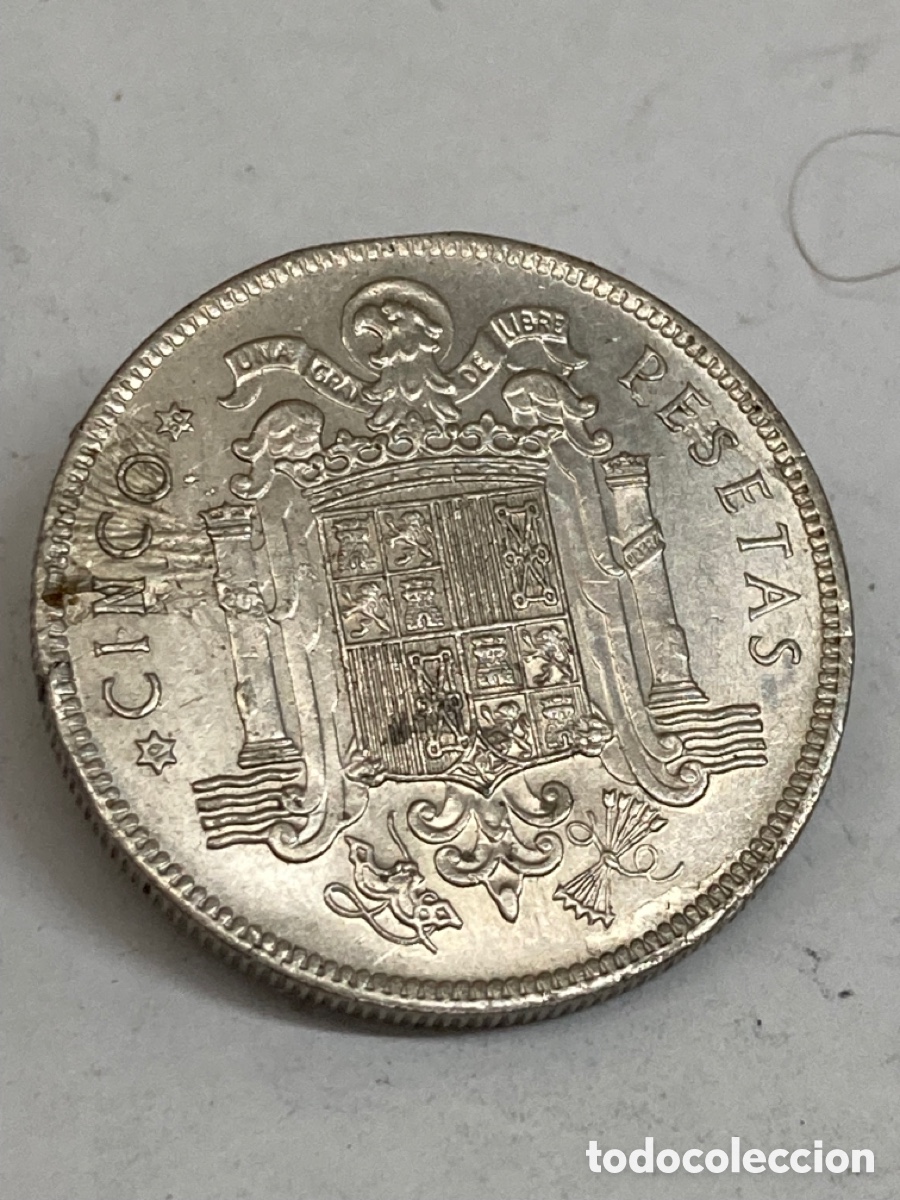 Monedas Franco: Moneda de cinco pesetas 1949 E19 50 - Foto 2