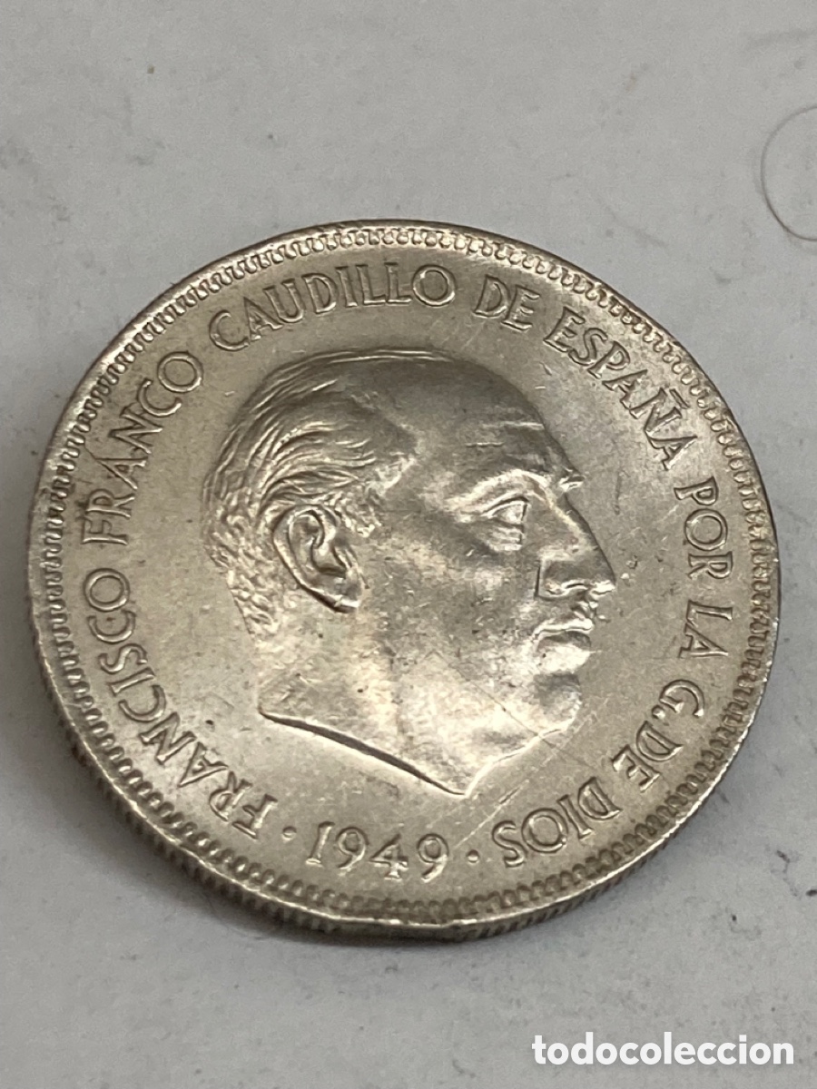 Monedas Franco: Moneda de cinco pesetas 1949 E19 50 - Foto 1