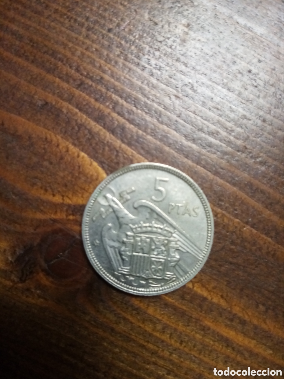 Monedas Franco: Moneda de 5 pts 1957 * borrosa - Foto 2