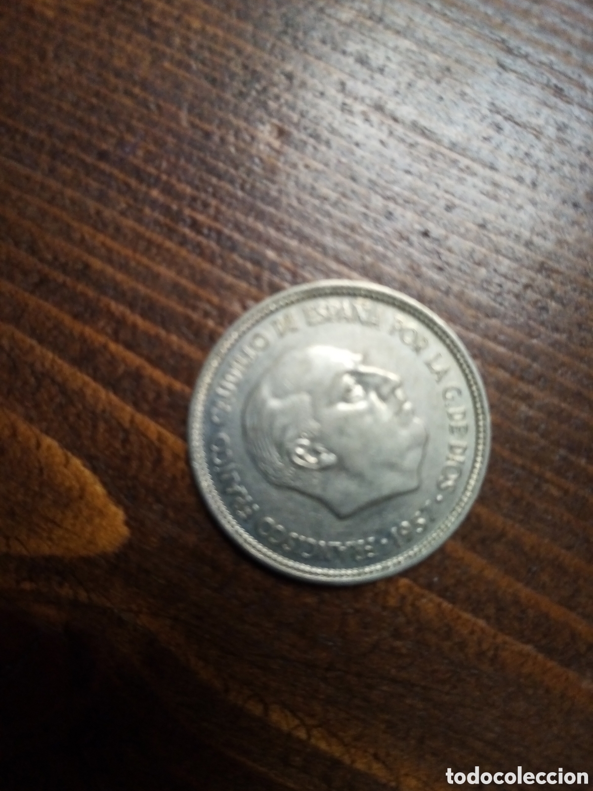 Monedas Franco: Moneda de 5 pts 1957 * borrosa - Foto 1