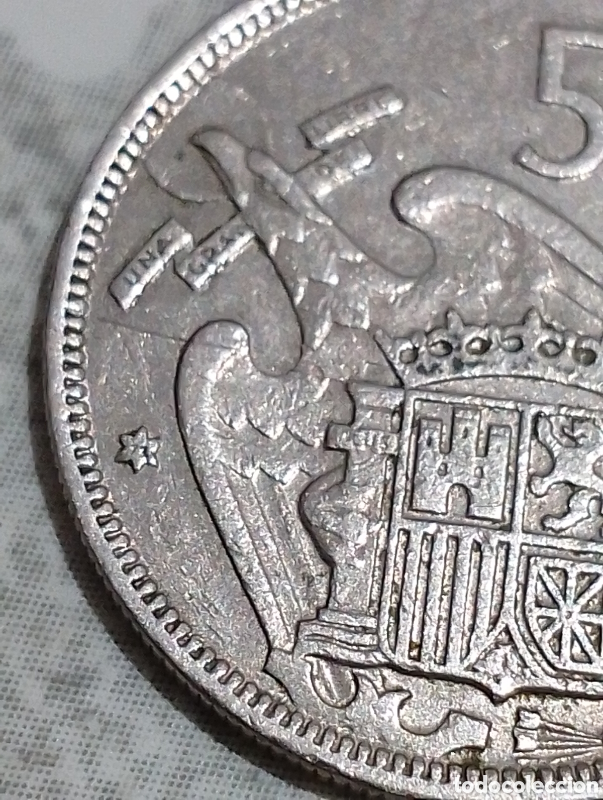 Monedas Franco: Moneda 5 pesetas 1957 72 - Foto 3