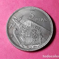 Monedas Franco: ESPAÑA. FRANCISCO FRANCO. 5 PESETAS 1957 *63. LA MÁS RARA SIN CIRCULAR (PRECIOSA). Lote 384022474
