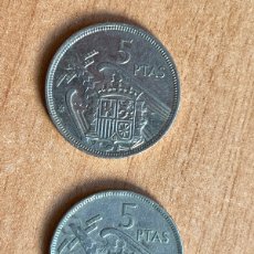 Monedas Franco: LOTE DE 2 MONEDAS DE 5 PESETAS AÑO 1957.. Lote 384101309