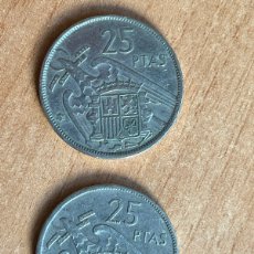 Monedas Franco: LOTE DE 2 MONEDAS DE 25 PESETAS AÑO 1957.. Lote 384101584
