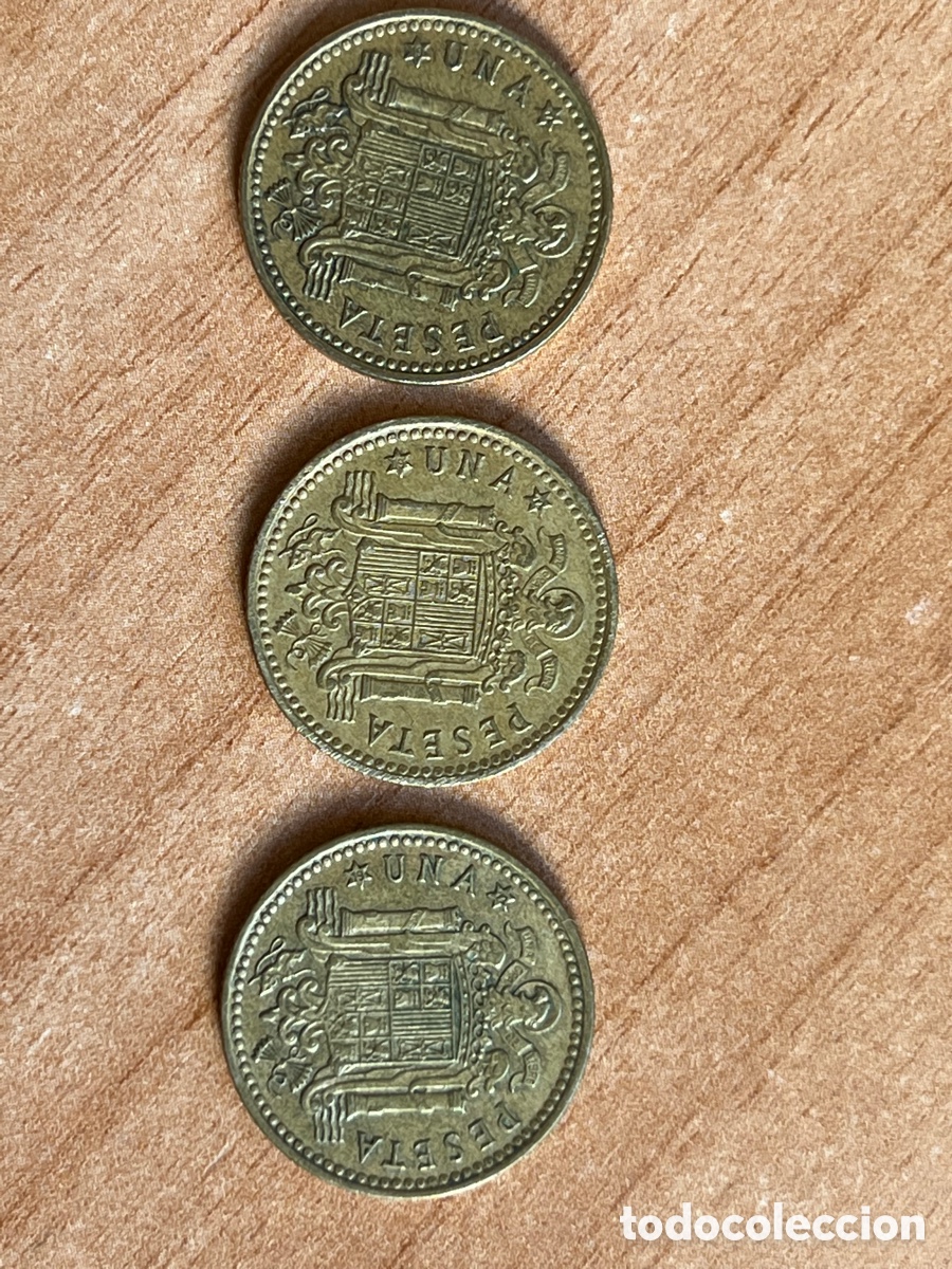 Monedas Franco: Monedas una Peseta. A&ntilde;o 1966 - Foto 2