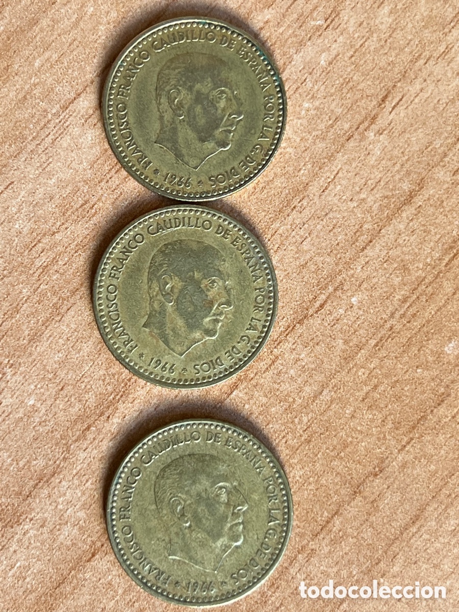 Monedas Franco: Monedas una Peseta. A&ntilde;o 1966 - Foto 1