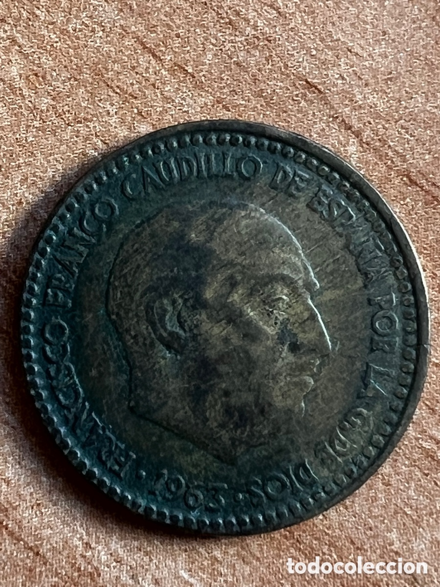 Monedas Franco: 1 Peseta acu&ntilde;ada en 1963 - Foto 1