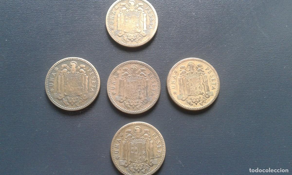 Monedas Franco: CINCO MONEDAS DE PESETA DEL 47 - Foto 2