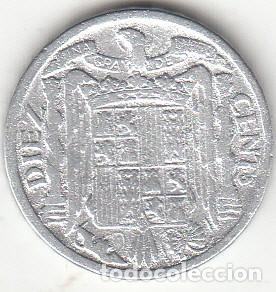 Monedas Franco: ESTADO ESPA&Ntilde;OL: 10 CENTIMOS 1940 - Foto 2