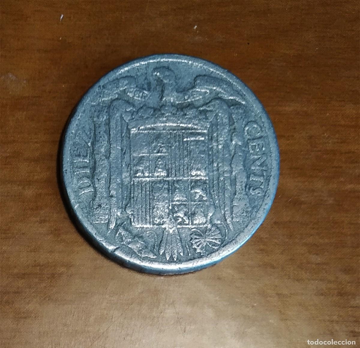 Monedas Franco: DIEZ CENTIMOS DE 1945 - Foto 2