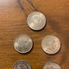 Monedas Franco: LOTE DE 5 MONEDAS DE 25 PESETAS DE 1957 S/C ESTRELLA 67. Lote 386091819