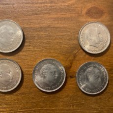 Monedas Franco: LOTE DE 5 MONEDAS DE 25 PESETAS DE 1957 S/C ESTRELLA 67. Lote 386098969