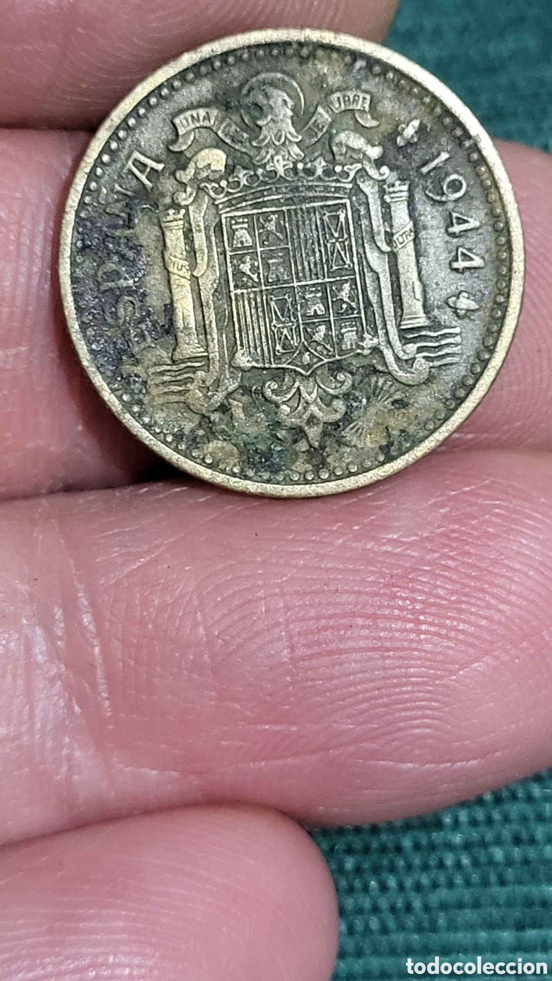 Monedas Franco: Moneda una peseta 1944 - Foto 2