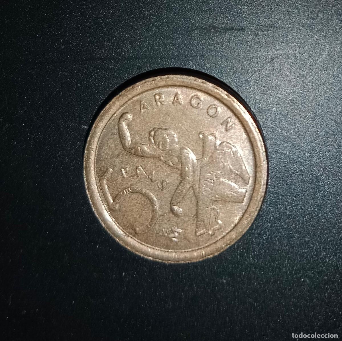 Monedas Franco: Moneda 5 pesetas 1994 aragon - Foto 2