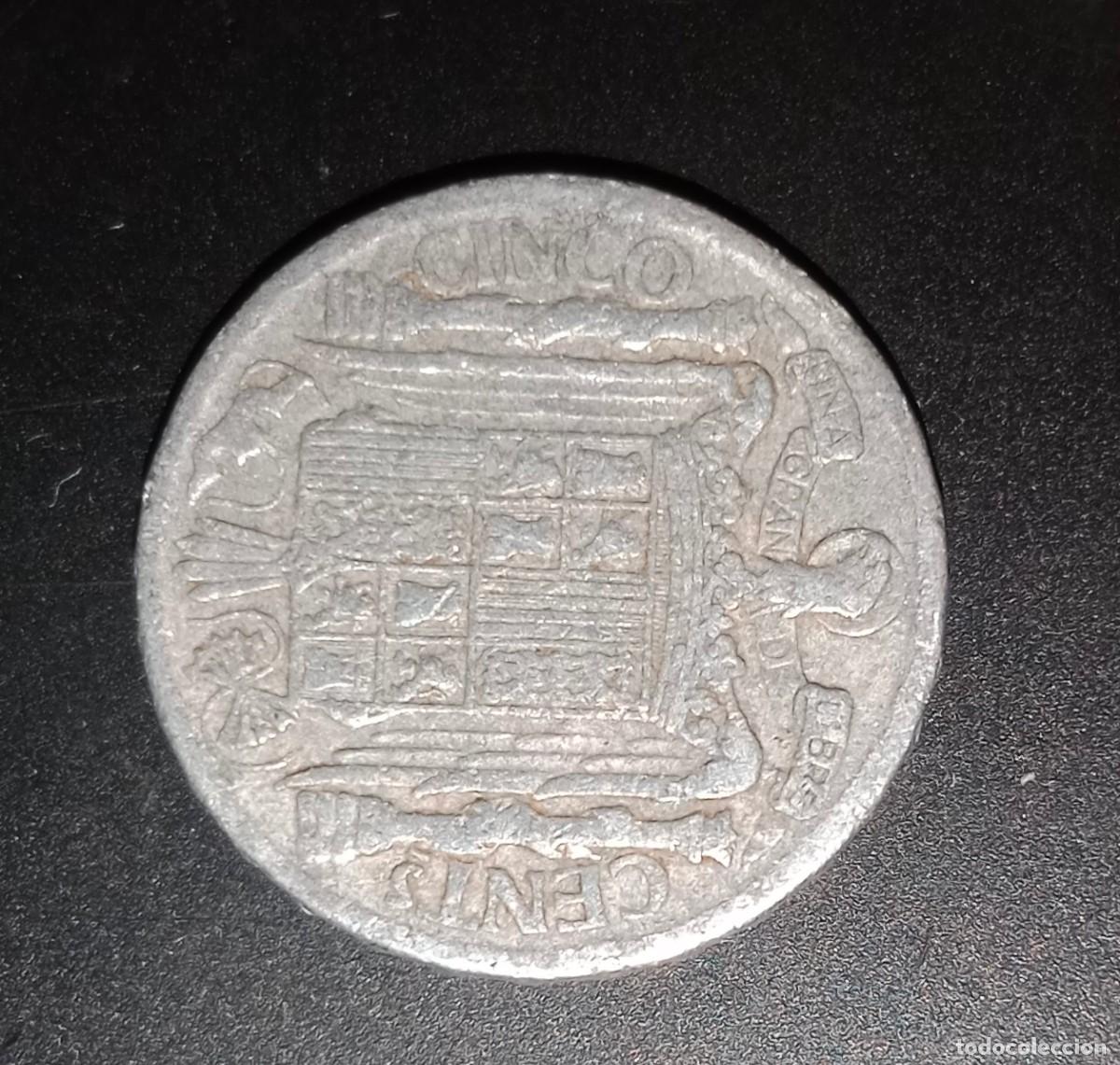 Monedas Franco: Moneda de cinco c&eacute;ntimos de 1941 Francisco Franco - Foto 2