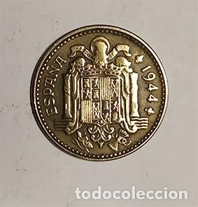 Monedas Franco: MONEDA DE 1 PESETA DE 1944 - Foto 2