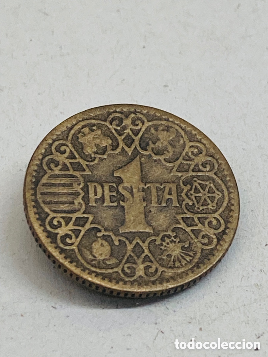 Monedas Franco: Moneda de una peseta 1944 - Foto 2