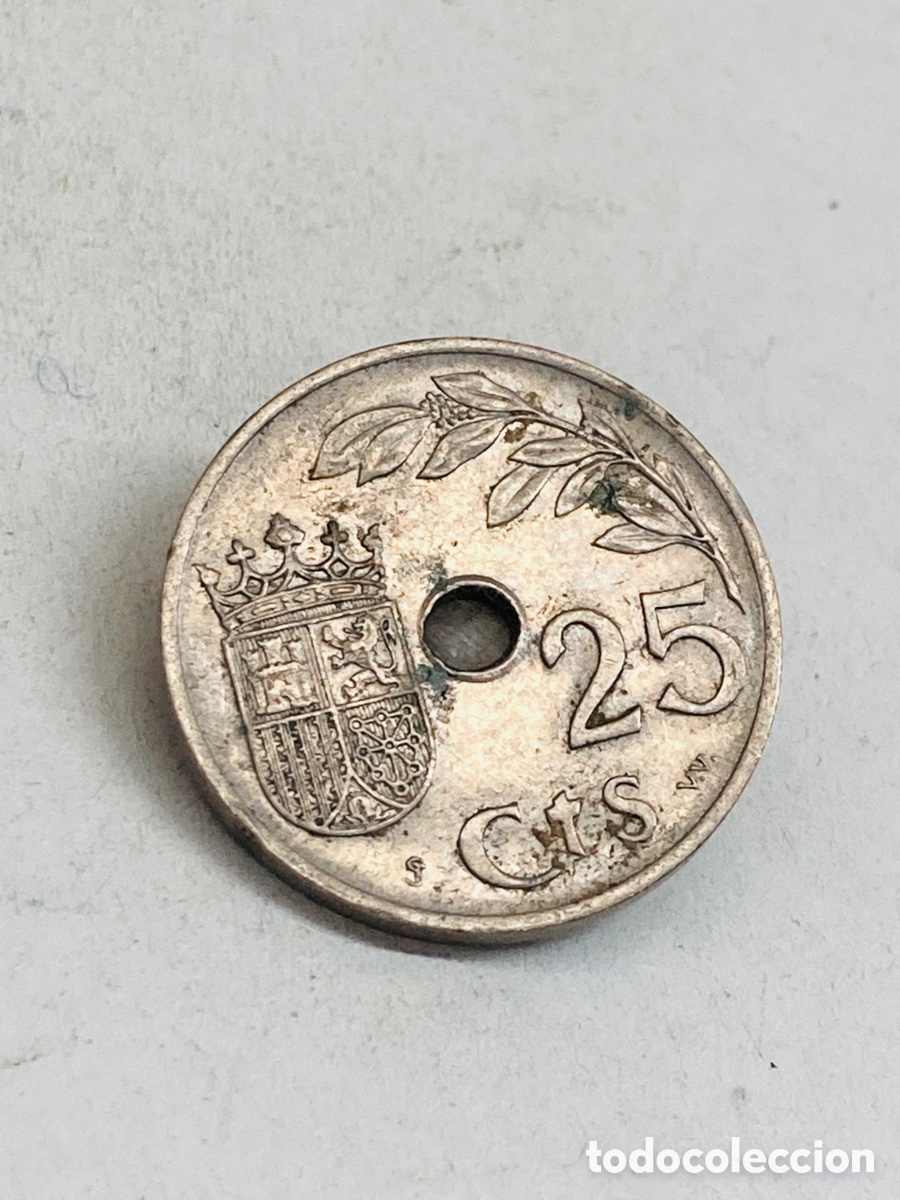 Monedas Franco: Moneda de 25 c&eacute;ntimos 1937 - Foto 2