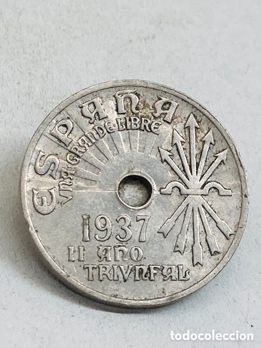 Monedas Franco: Moneda de 25 c&eacute;ntimos 1937 - Foto 1
