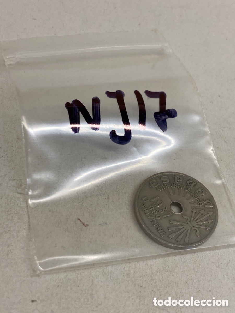 Monedas Franco: Moneda de 25 c&eacute;ntimos 1937 - Foto 3
