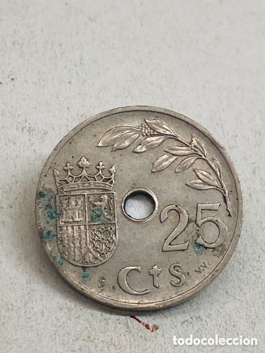 Monedas Franco: Moneda de 25 c&eacute;ntimos 1937 - Foto 2