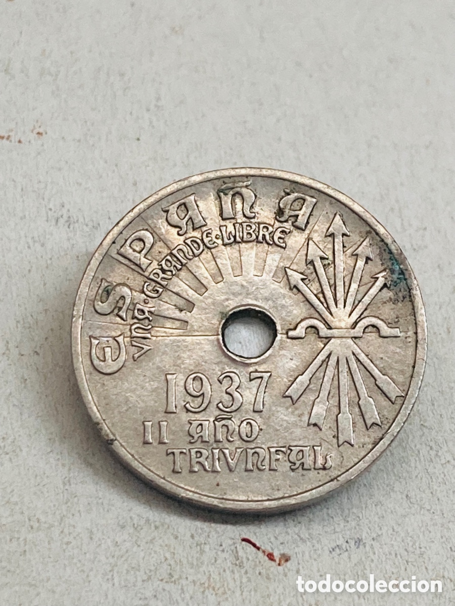 Monedas Franco: Moneda de 25 c&eacute;ntimos 1937 - Foto 1