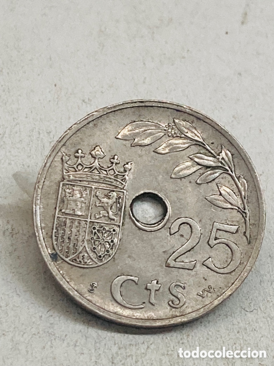 Monedas Franco: Moneda de 25 c&eacute;ntimos 1937 - Foto 2