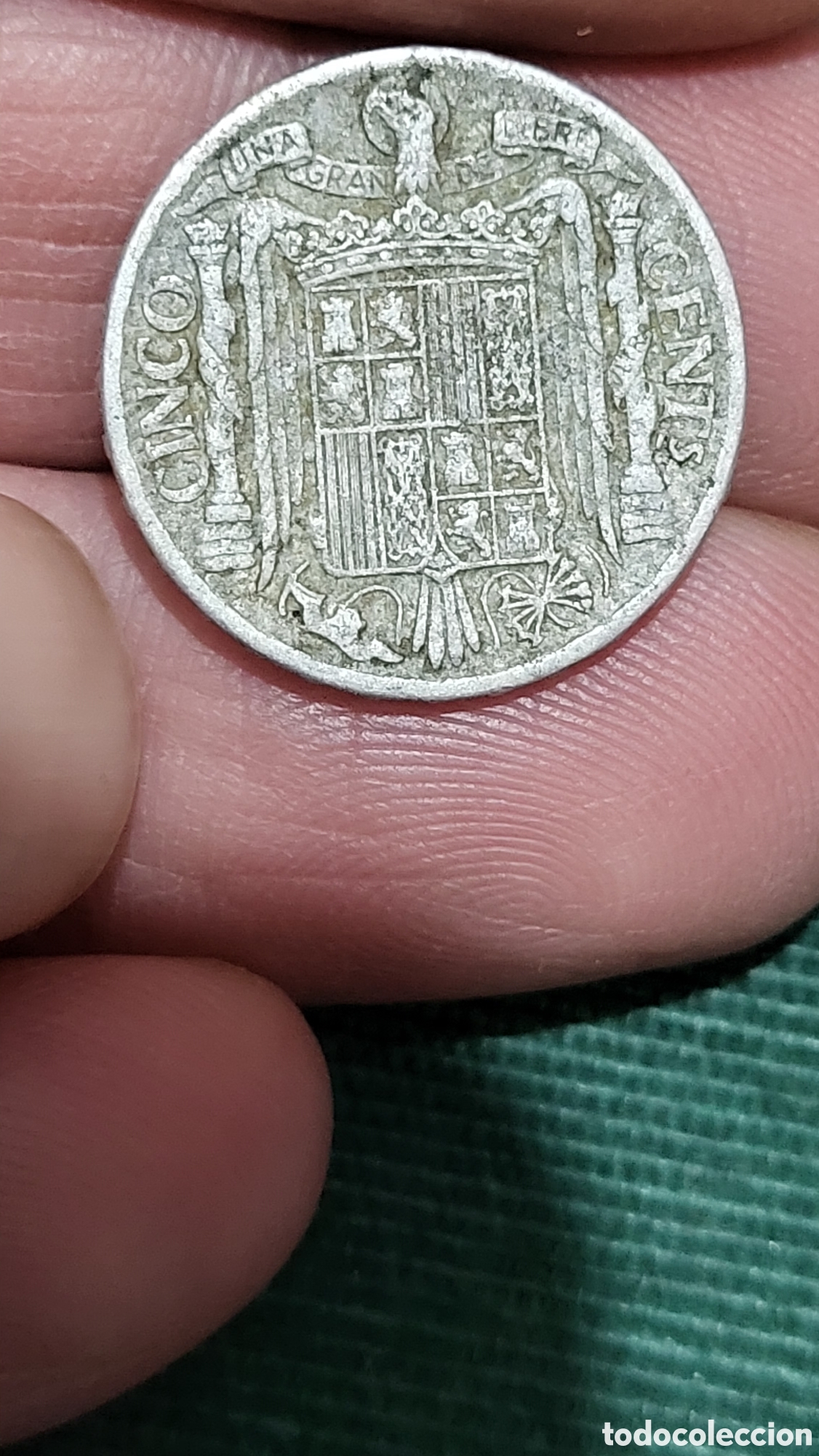 Monedas Franco: Moneda 5 centimos 1941 - Foto 2