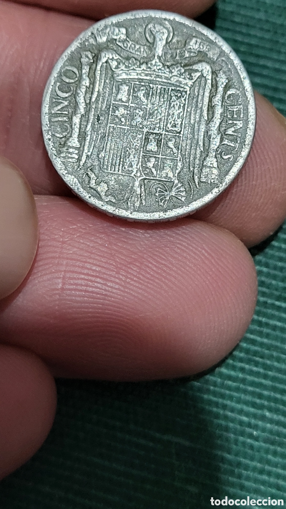 Monedas Franco: Moneda 5 centimos 1940 - Foto 2