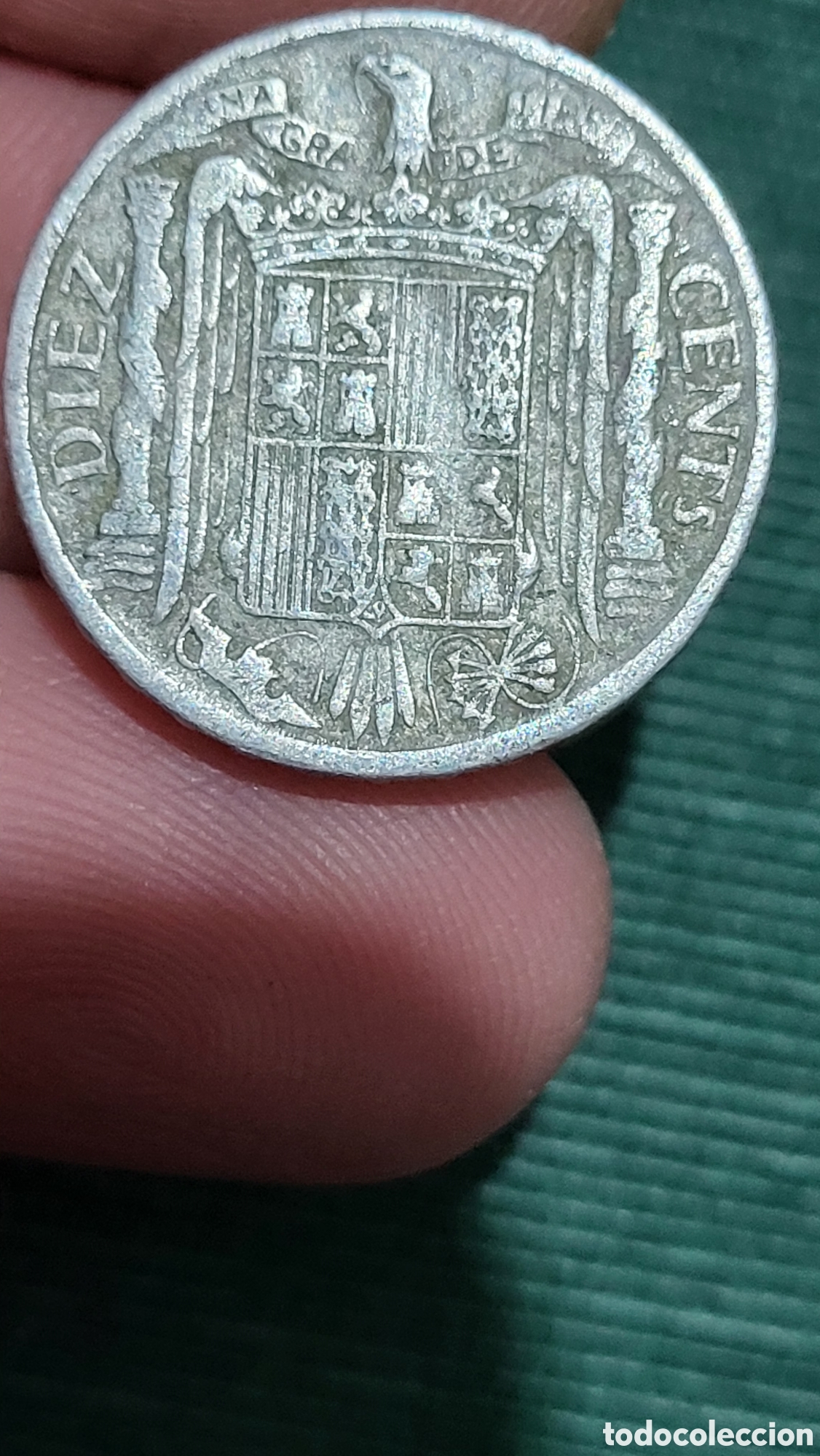 Monedas Franco: Moneda 10 centimos 1940 - Foto 2