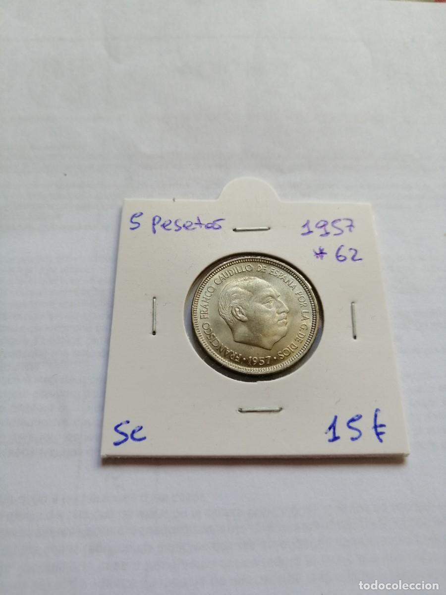 Monedas Franco: 5 pesetas 1957 estrella 62 SC