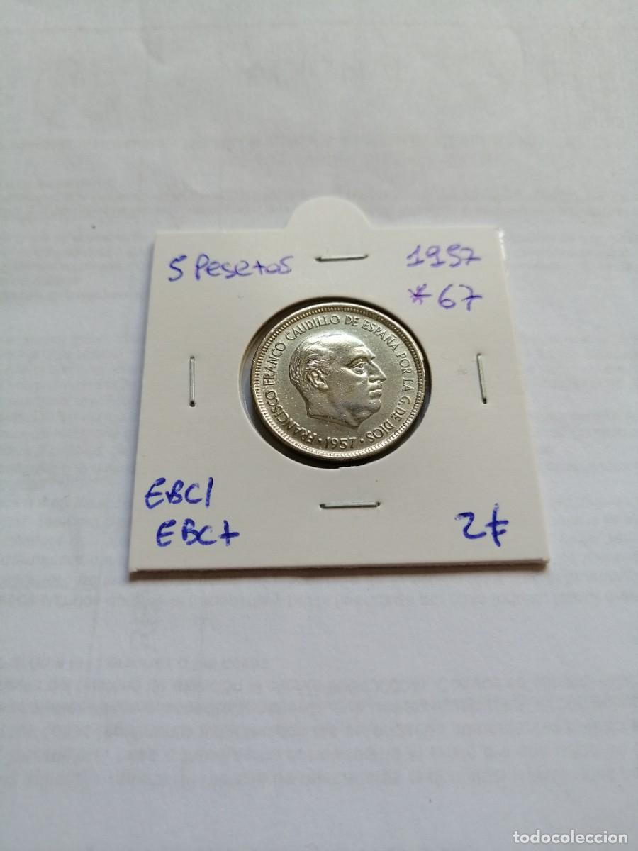 Monedas Franco: 5 pesetas 1957 estrella 67