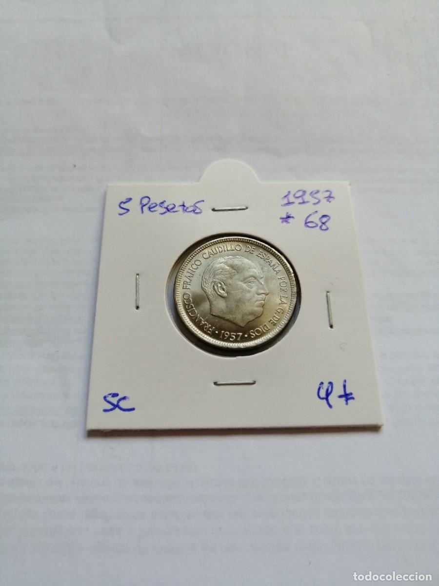 Monedas Franco: 5 pesetas 1957 estrella 68 SC