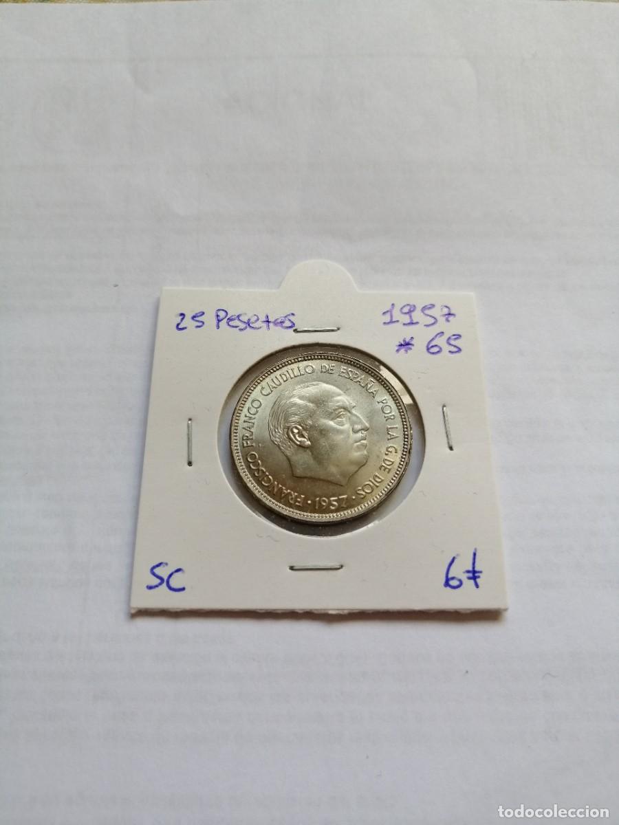 Monedas Franco: 25 pesetas 1957 estrella 65 SC