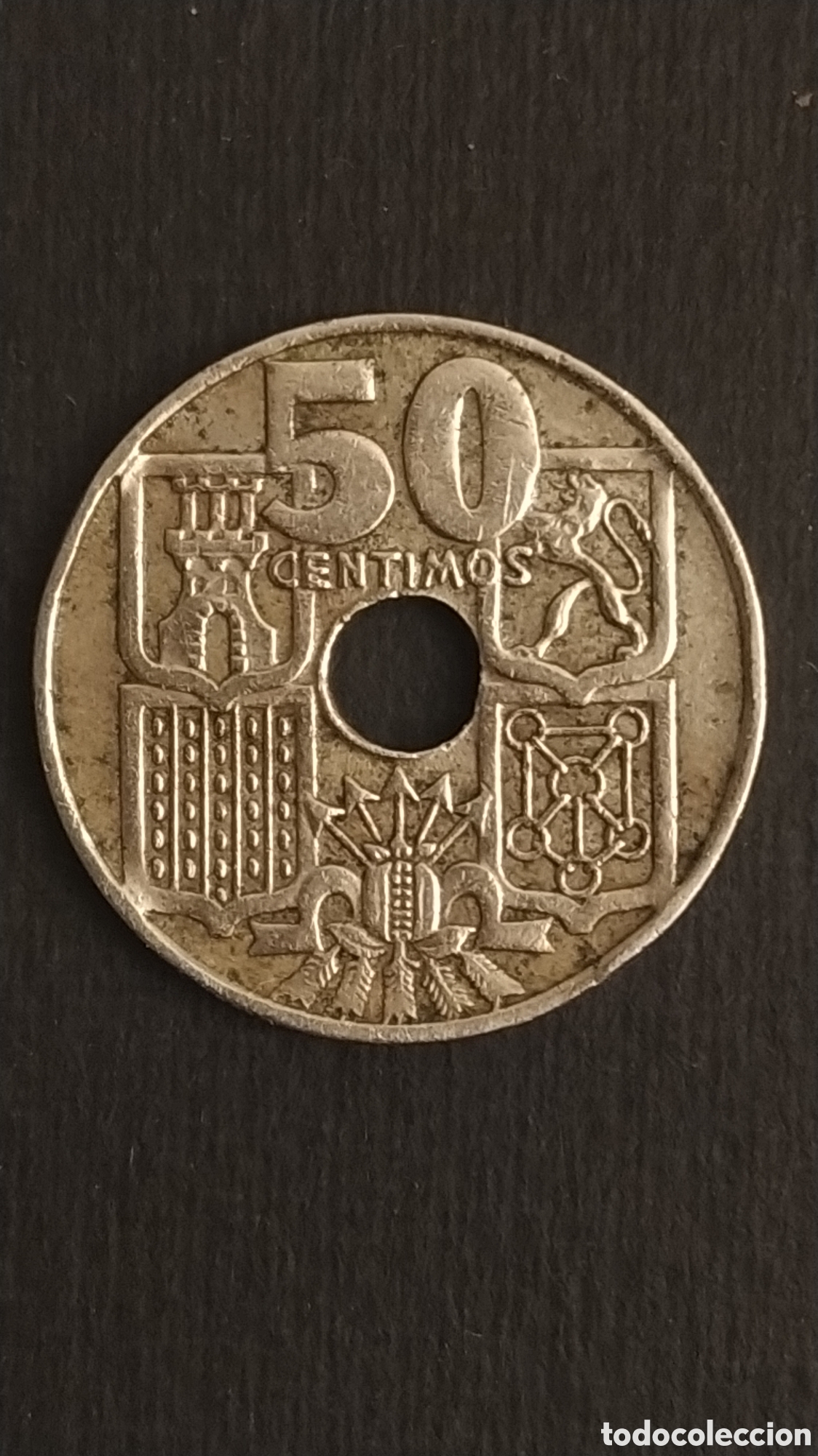 Monedas Franco: 50 c&eacute;ntimos Espa&ntilde;a 1949 *53 - Foto 2
