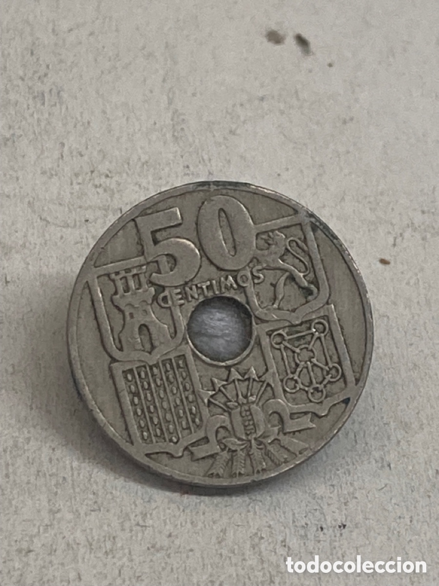 Monedas Franco: Moneda de 50 c&eacute;ntimos 1949 - Foto 2