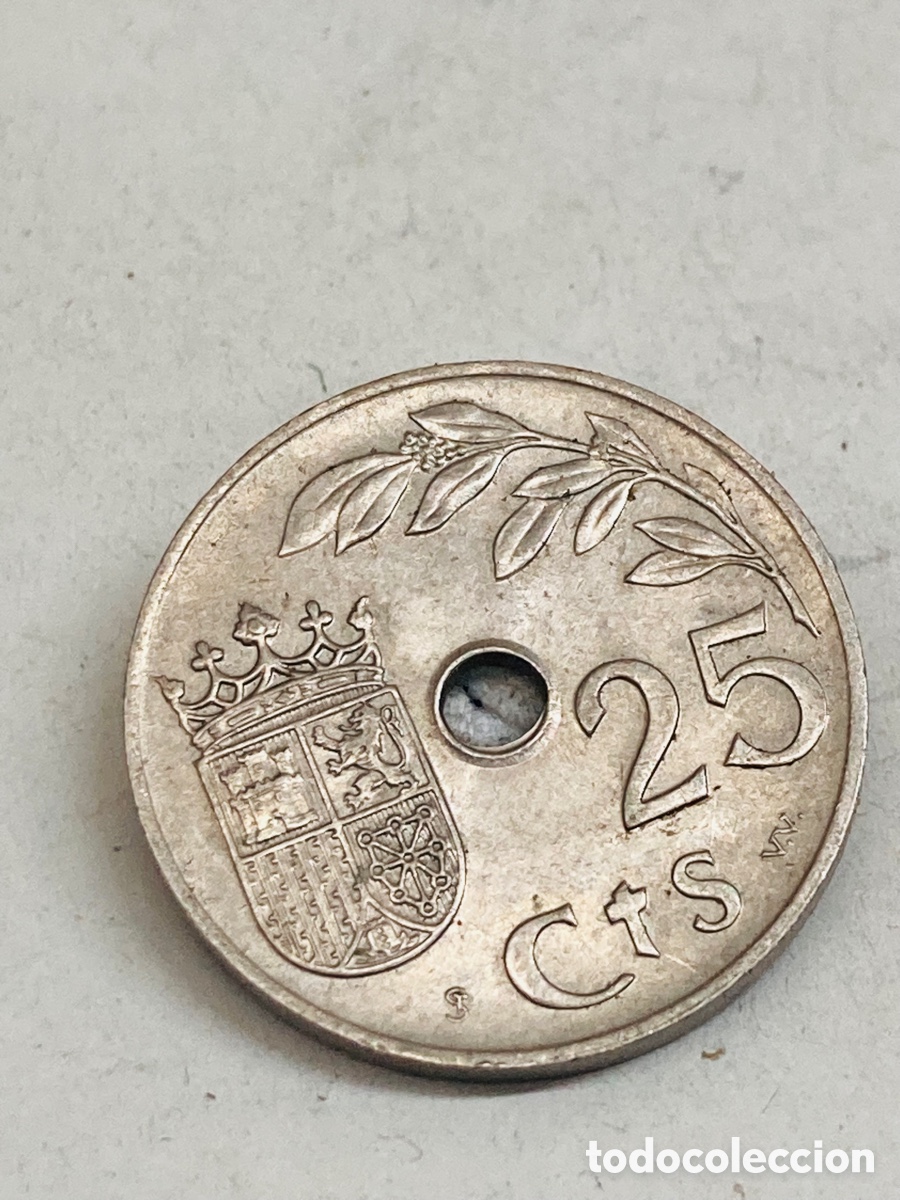 Monedas Franco: Moneda de veinticinco c&eacute;ntimos 1937 - Foto 1