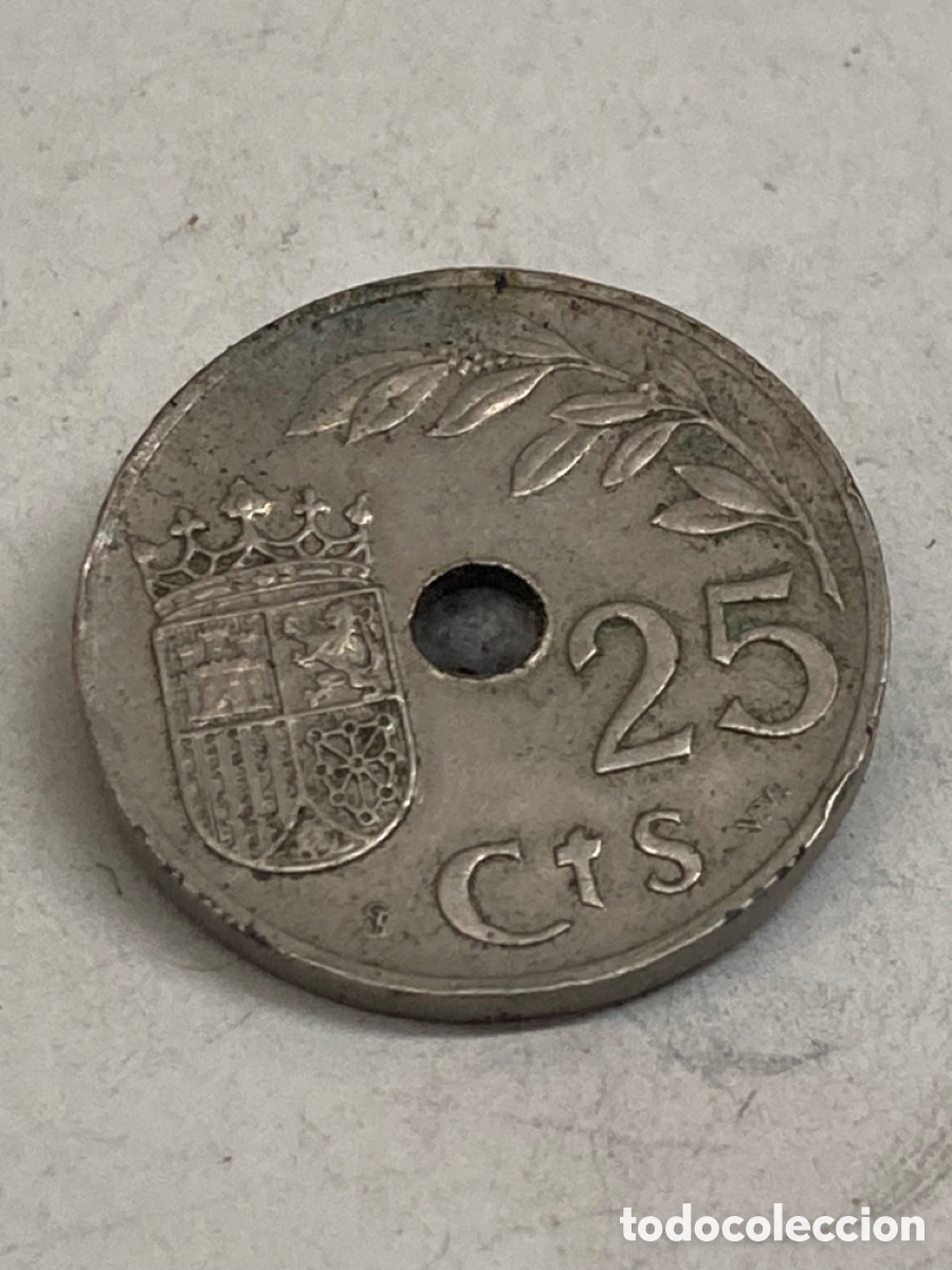 Monedas Franco: Moneda de 25 c&eacute;ntimos 1937 - Foto 2
