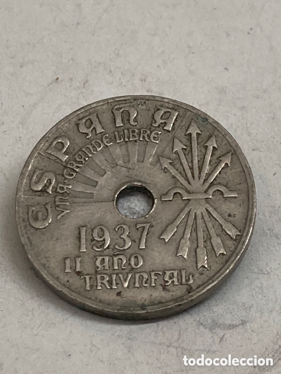 Monedas Franco: Moneda de 25 c&eacute;ntimos 1937 - Foto 1